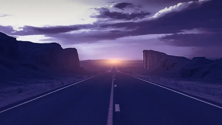Estrada em direção ao horizonte